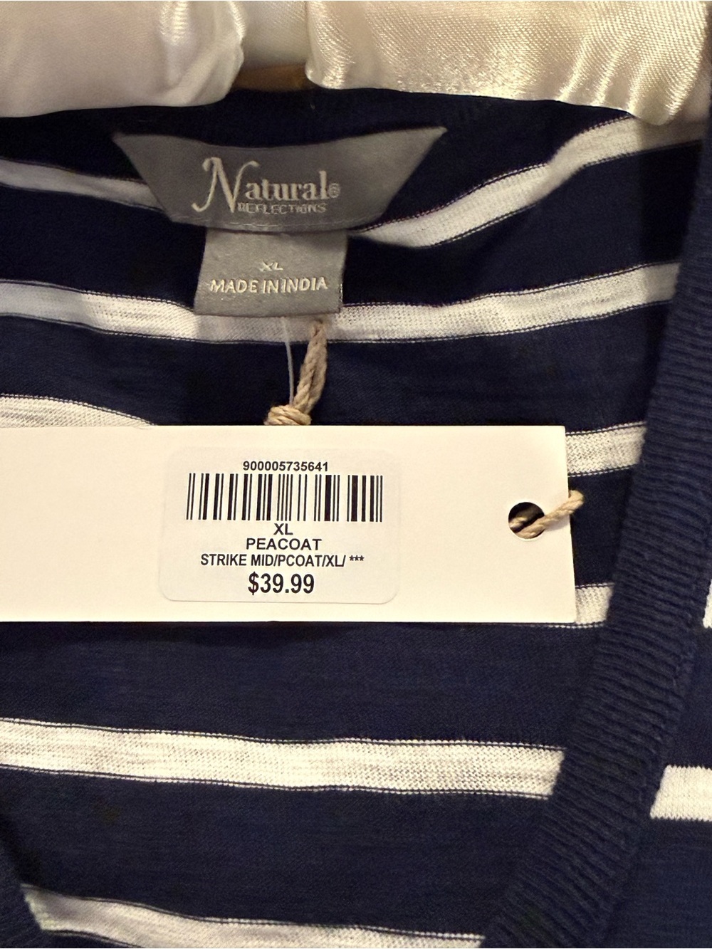 NWT Natural Reflections Tankdress Summer Navy Stripe Dress size XL Peacoat - Picture 5 of 8